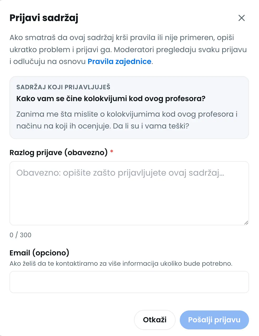 Placeholder screenshot profila profesora ili ustanove