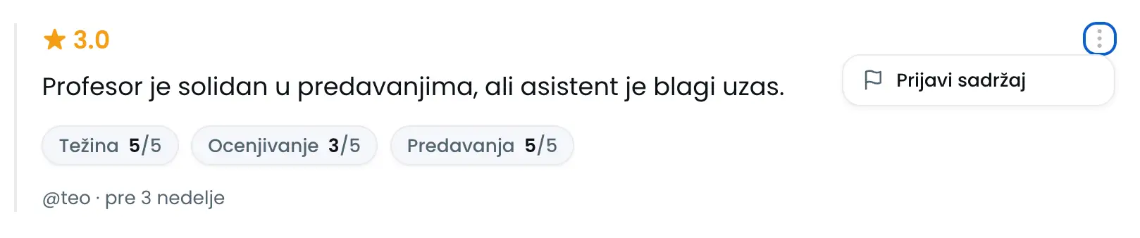 Placeholder screenshot profila profesora ili ustanove